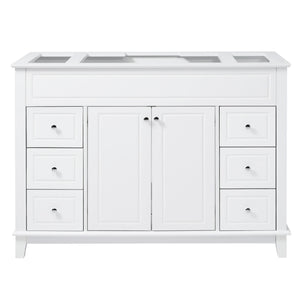 Bathroom Vanity Cabinet Only, 6 Soft Close Drawers & Double Doors - White