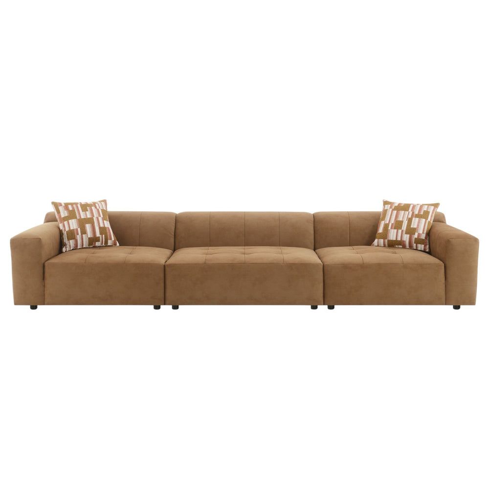 Modular Sofa Set With 2 Matching Toss Pillows - Chocolate