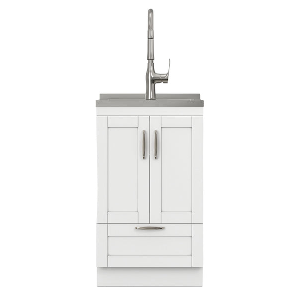 Reed - Deluxe Laundry Cabinet With Pull-Out Faucet And Stainless Steel Sink