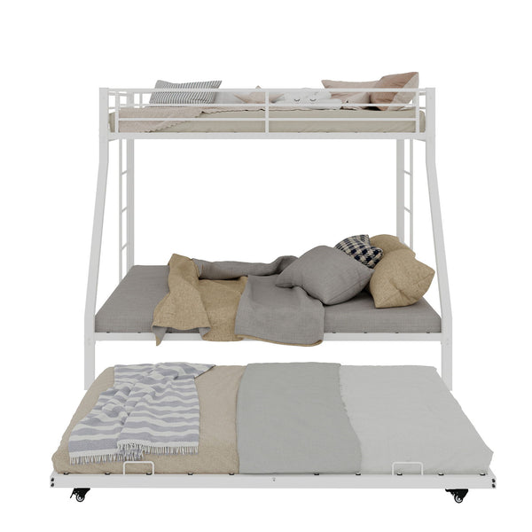 Bunk Bed For Kids, Convertible Frame With Ladders & Guardrail