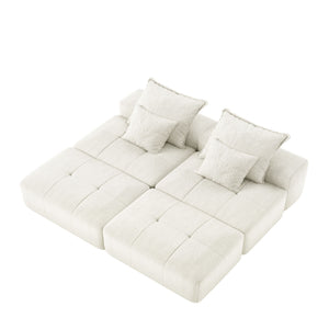 Modern Oversized Diy Combination Modular Sectional Sofa With Pillows