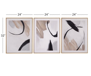 Eartha Canvas Art (Set of 3) - Beige / Black