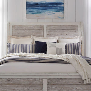 Backroads - King Sleigh Headboard - Weathered White
