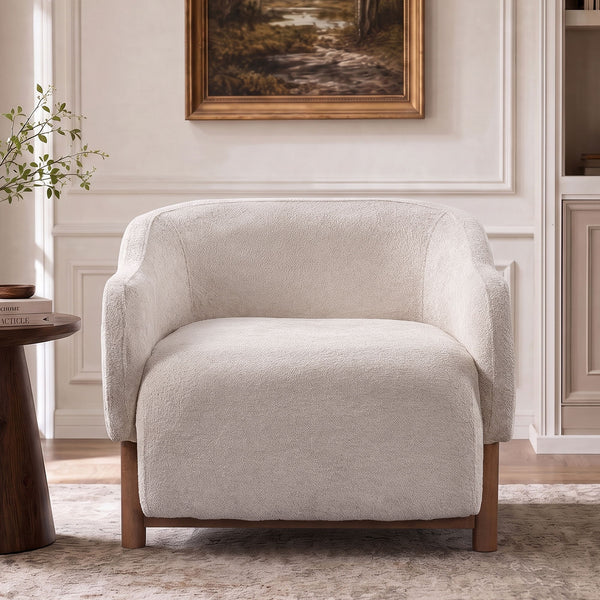 Modern Accent Chair With Recessed Arms And Tight Back