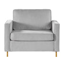 Accent Chair Upholstered Single Sofa With Square Arms, Sewn Pillow Back For Living Room