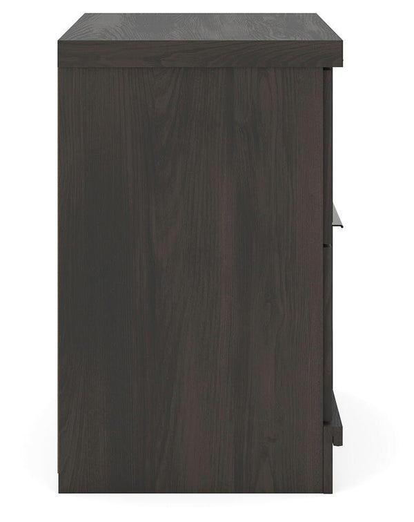 Shaehartin - Two Drawer Night Stand - Dark Brown