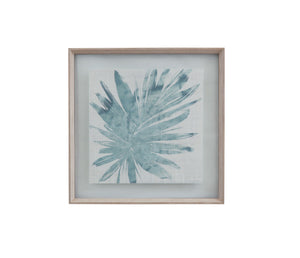 Burlap Ocean Palm III Framed Print - Light Blue