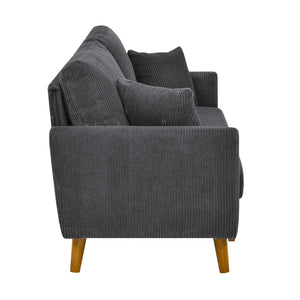 Upholstered Loveseat With Arms And Pillows