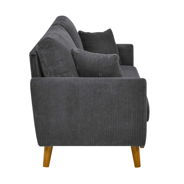 Upholstered Loveseat With Arms And Pillows