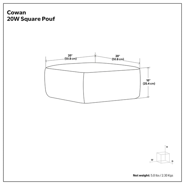 Cowan - Handcrafted Square Pouf