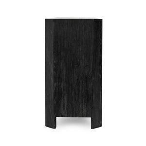 Macarthur - Reclaimed Oak 4 Door Cabinet - Aged Black