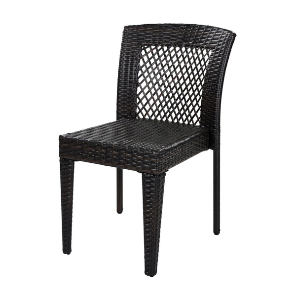 7 Piece Outdoor Dining Set With Table And 6 Chairs - Brown Multi