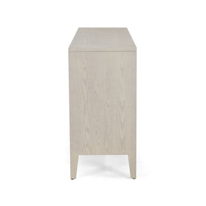 Wood Sideboard With Adjustable Shelves And Storage Cabinet - White Washed