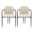 Modern Dining Chair Set With Durable Iron Frame And Comfortable Fabric Upholstery