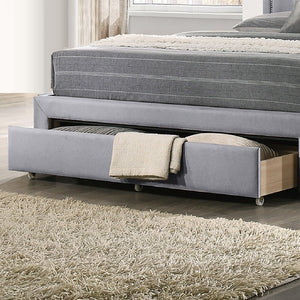 Modern Button Tufted Arch Headboard Bed With Storage Footboard