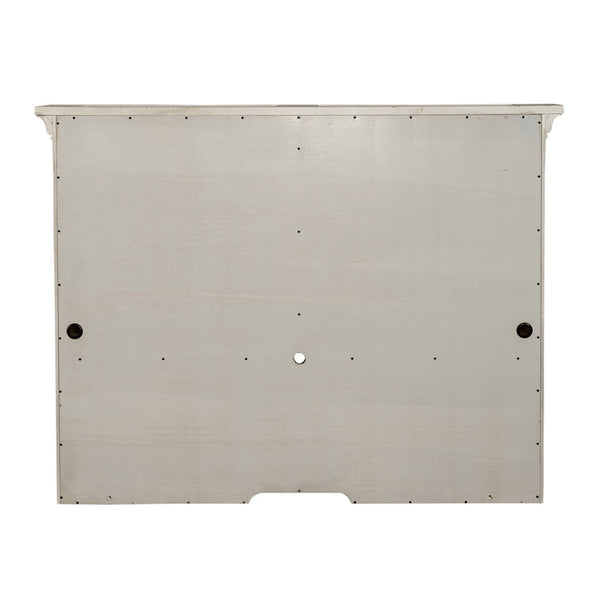 Farmhouse Reimagined - Credenza Hutch - Antique White / Chestnut Tops