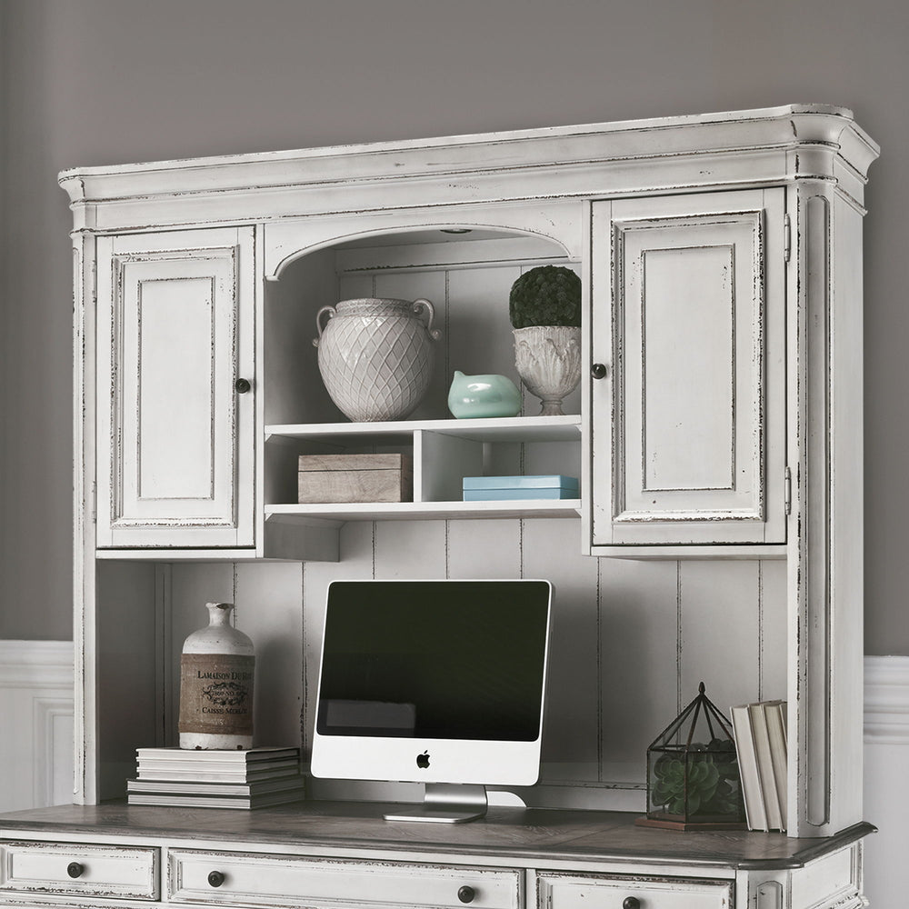 Magnolia Manor - Jr Executive Credenza Hutch - Antique White
