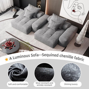 Modern Oversized, Modular Sectional Sofa With Pillows