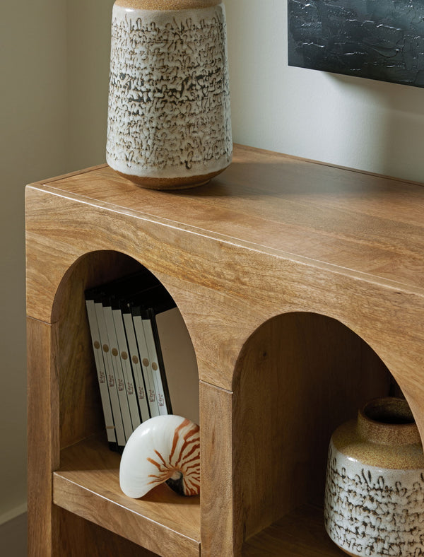 Luzmanacy - Console Sofa Table - Natural Brown