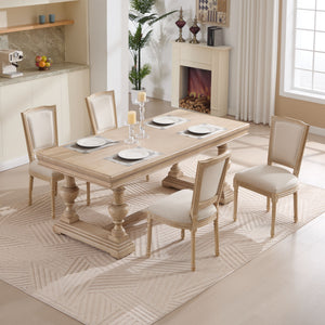 Dining Chairs Upholstered With T - Shaped Back (Set of 2) - Beige