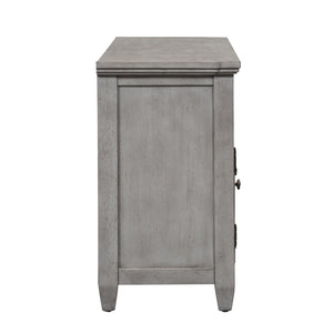 Heartland - Entertainment TV Stand - Antique White / Tobacco Tops