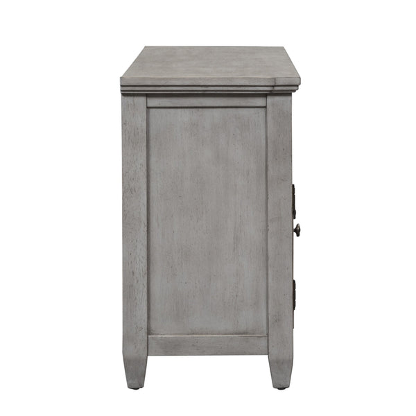 Heartland - Entertainment TV Stand - Antique White / Tobacco Tops