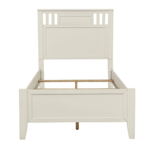 Simple Frame With Headboard And Vertical Carved Design
