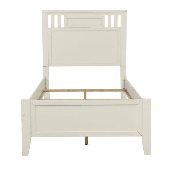 Simple Frame With Headboard And Vertical Carved Design