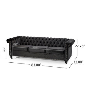 Chesterfield Style 3 Seater Sofa With Deep Button Tufting