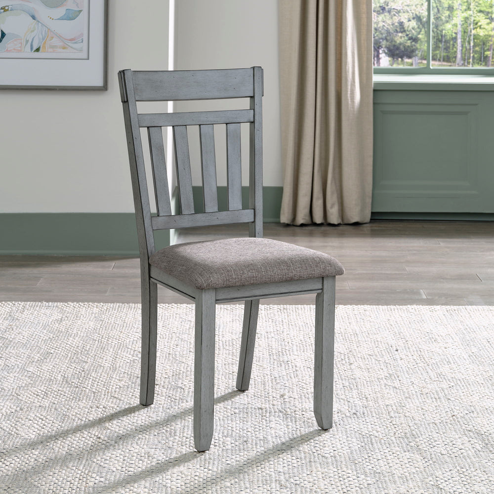 Newport - Splat Back Side Chair - Smokey Gray / Carbon Gray