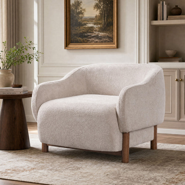 Modern Accent Chair With Recessed Arms And Tight Back