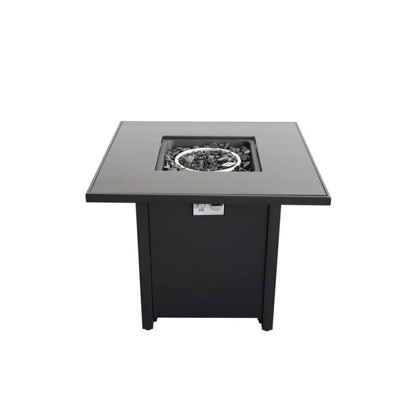 Powder Coated Fire Pit With Top - Black