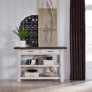 Farmhouse - Server - Two Tone White / Wood Tone