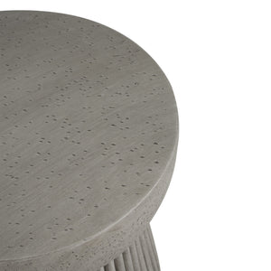 Modern Outdoor Lightweight Concrete Side Table With Hourglass Design - Light Gray