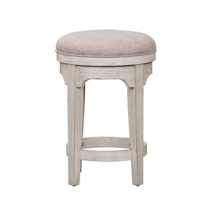 Farmhouse Reimagined - Console Swivel Stool - Antique White / Chestnut Tops