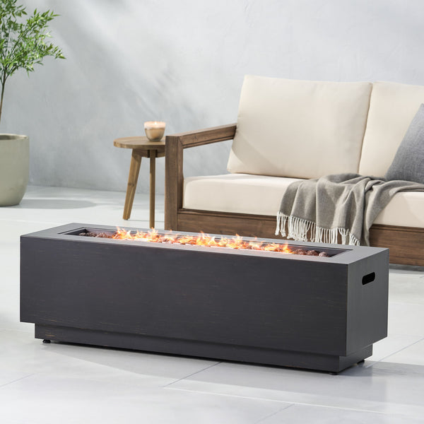 Modern Rectangular Iron Fire Pit 50, 000 Btu
