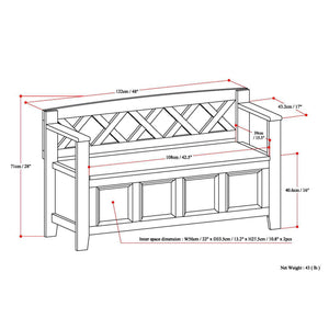 Amherst - Entryway Storage Bench - Dark Brown