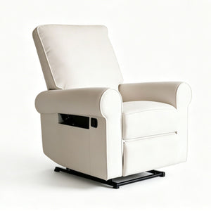 Manual Button Armchair Sofa With 360 Degree Rotation - White