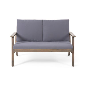 Avacyn - Outdoor Loveseat And Coffee Table Set With Cushions - Dark Gray