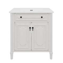 Vintage Bathroom Vanity With Sink, Rustic Cabinet With Soft Close Doors