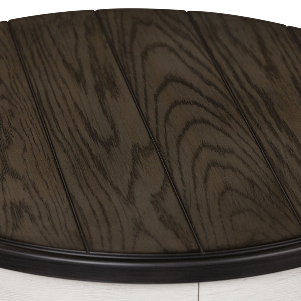 Allyson Park - Chair Side Table - Wirebrushed White / Charcoal