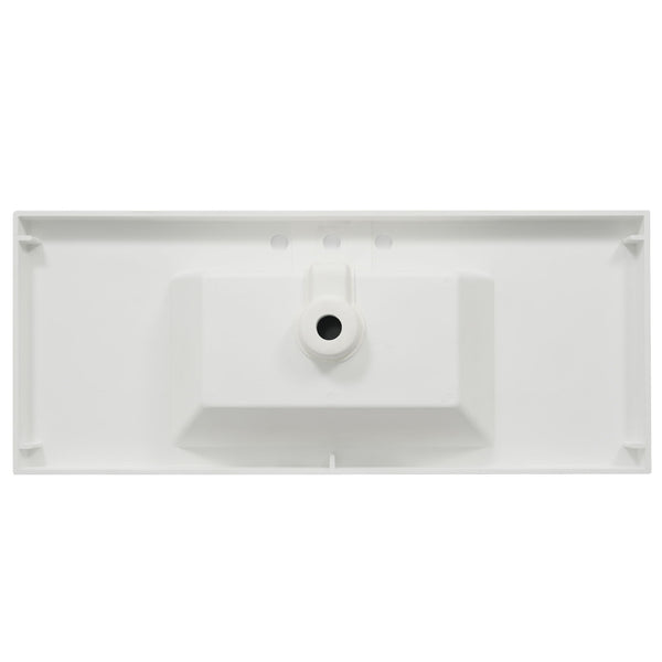 Vanity Top With 3 Faucet Holes, Rectangular Basin For Bathroom - White
