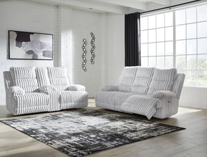 Rhines Falls - 2 Pc. - Power Reclining Sofa And Loveseat - Alloy