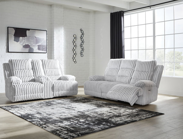 Rhines Falls - 2 Pc. - Power Reclining Sofa And Loveseat - Alloy