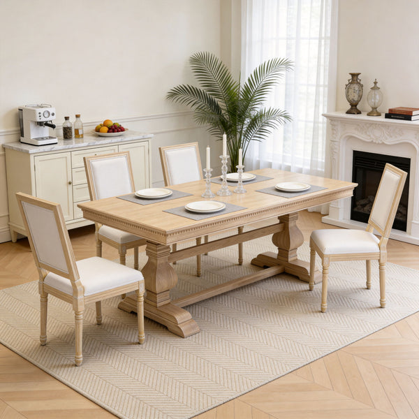 Dining Chairs With Upholstered Square Back (Set of 2)
