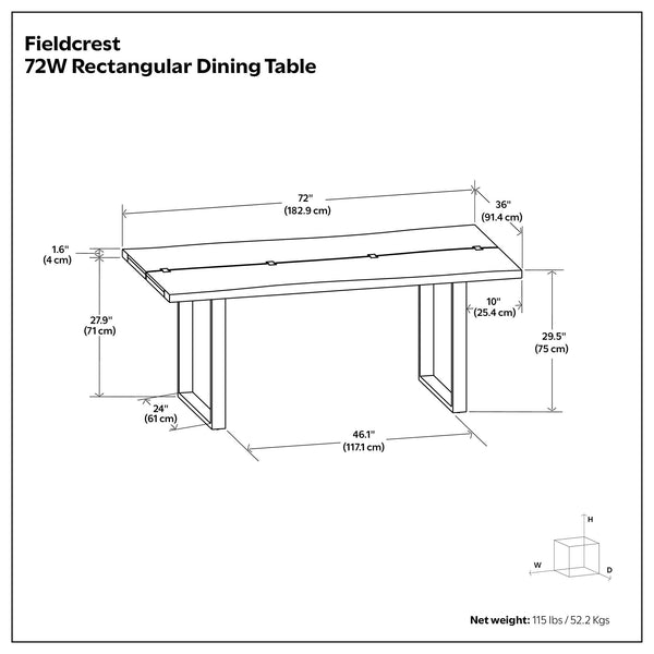 Fieldcrest - Dining Table - Dark Walnut