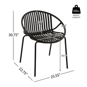 7 Piece Outdoor Modern Dining Set With Stackable Chairs