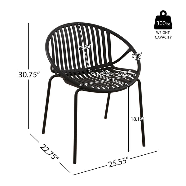 7 Piece Outdoor Modern Dining Set With Stackable Chairs