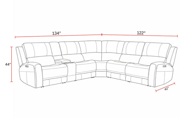 Belmont - Zero Gravity Power Reclining Sectional With Power Adjustable Headrests