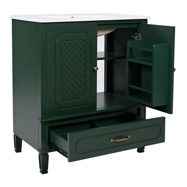 Bathroom Vanity With Sink, Soft Closing Door, Multi Functional Storage